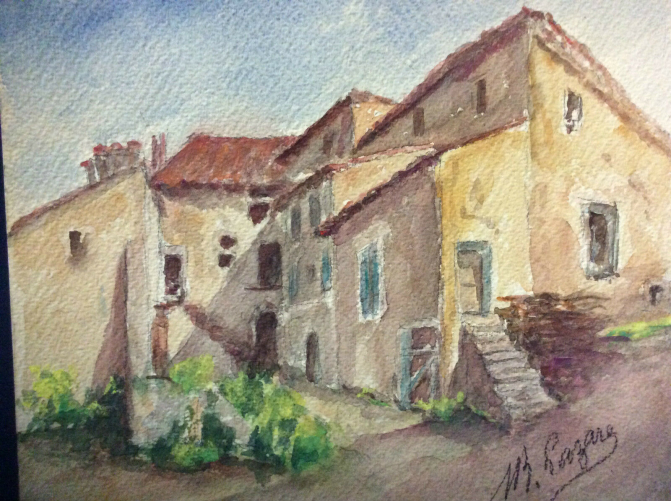ribiers_chateau_hautes-alpes_provence-alpes-cote_dazur_aquarelle_signee_lazare