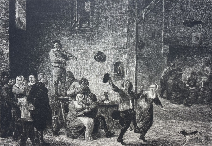 le_menetrier_le_joueur_de_violon_apres_david_teniers_graveur_decisy_1882_france