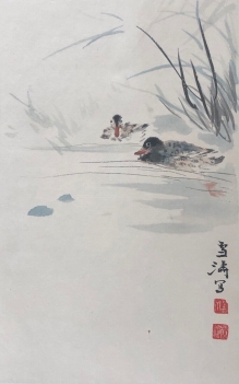canard_estampe_sur_papier_verge_vers_1960_china_chine