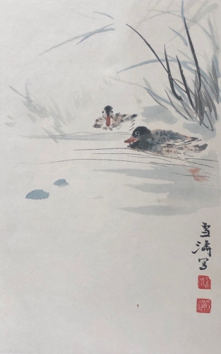 canard_estampe_sur_papier_verge_vers_1960_china_chine