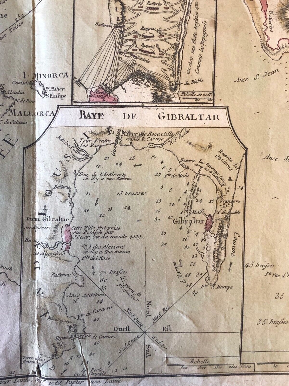 plan_topographique_de_gibraltar_1761_espagne_portugal_angleterre_france_hollande