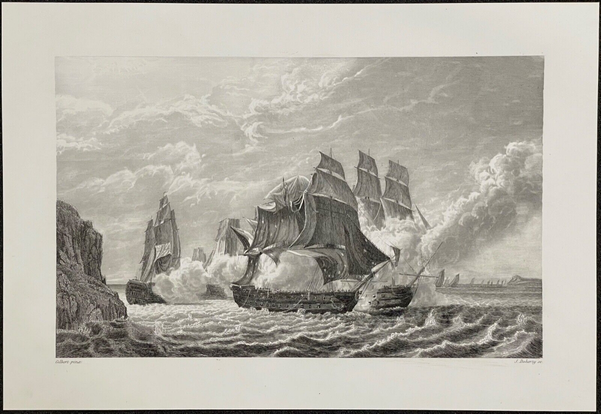 toulon_romulus_contre_3_vaisseaux_angleterre_napoleon_bonaparte_france_vers_1840