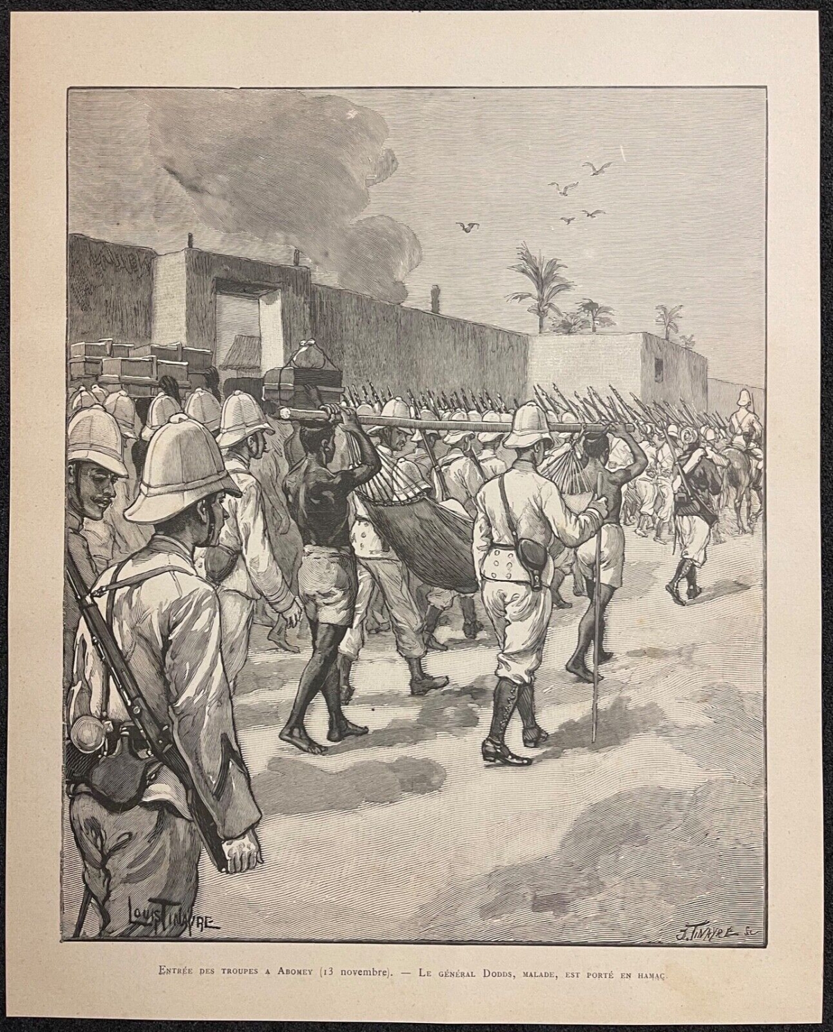 abomey_entree_des_troupe_dodds_royaume_dahomey_benin_1895_afrique