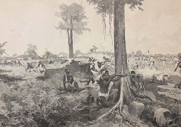 tranchee_enlevee_a_la_baionnette_royaume_dahomey_benin_1895_afrique