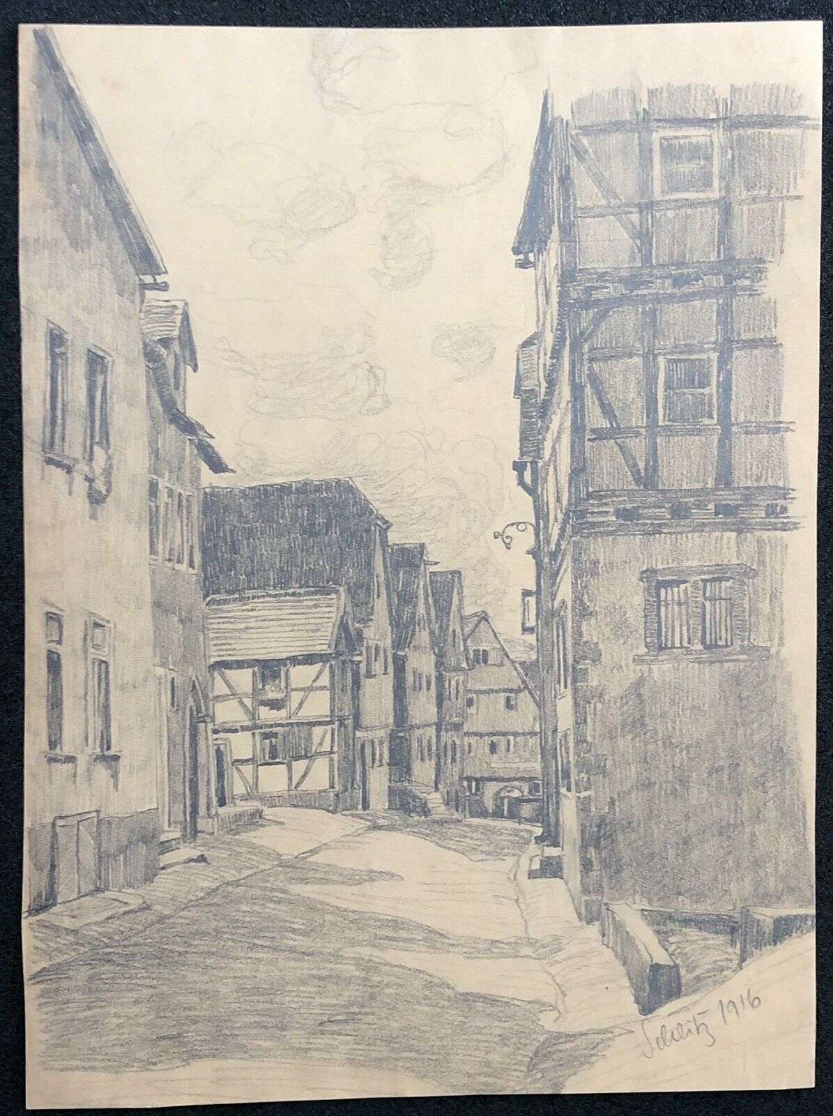schutz_verbandsgemeinde_daun_grand_dessin_au_graphite_de_1916_allemagne__