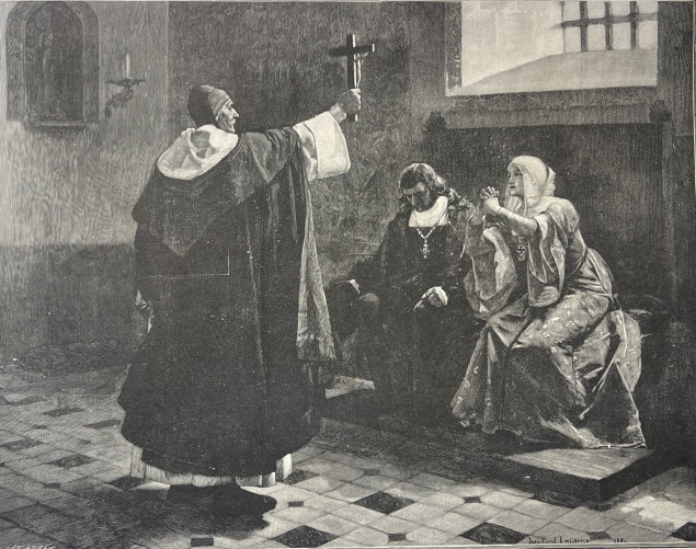 spanish_inquisition_torquemada_ferdinand_ii_of_aragon_wood_engraving_c1887