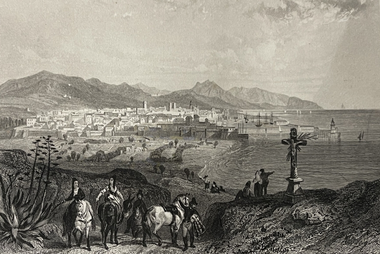 barcelone_par_rouargue_gravure_de_1840_espagne_espagna_barcelona_catalogne