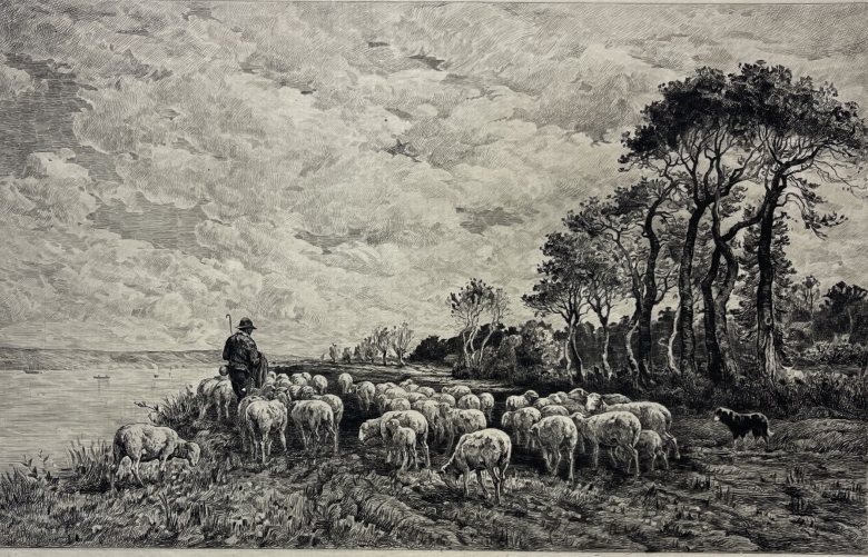 barbizon_school_charles_emile_jacque_shepherd_sheep_etching_proof_1911