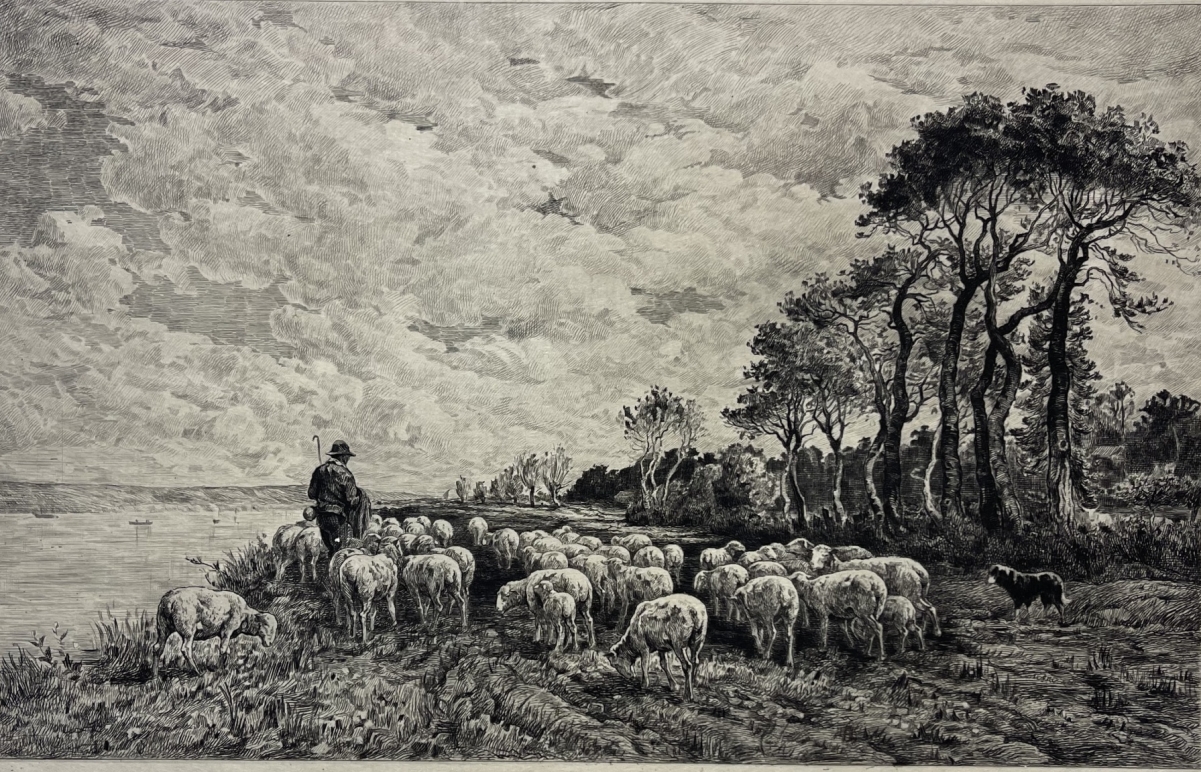 barbizon_school_charles_emile_jacque_shepherd_sheep_etching_proof_1911