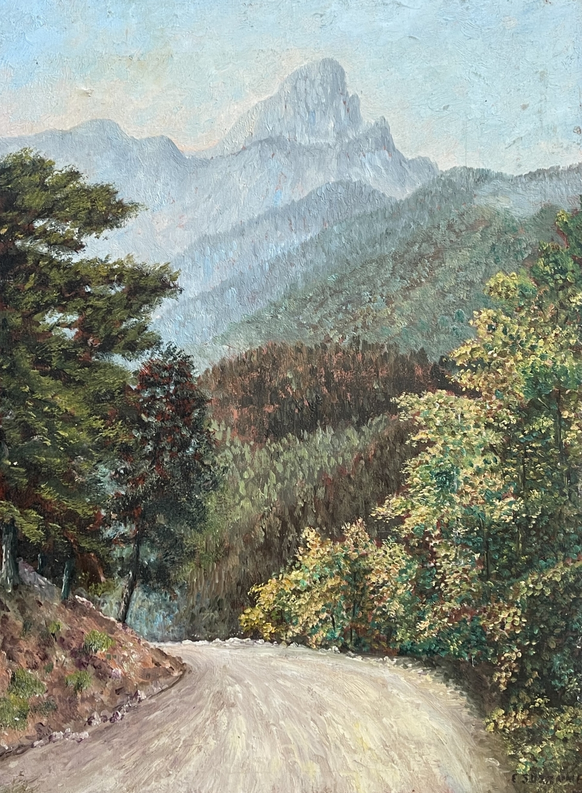 obiou_route_de_mens_peinture_acrylique_sur_bois_provence_france