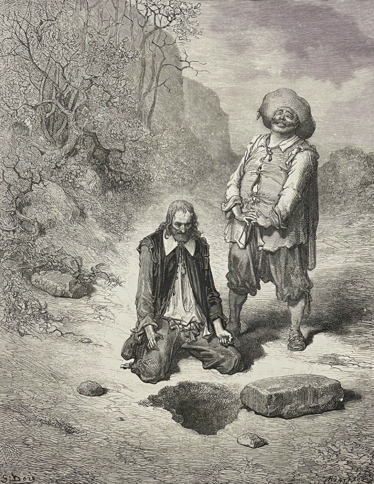 l_avare_qui_a_perdu_son_tresor_gustave_dore_xylographie_fable_la_fontaine_1868