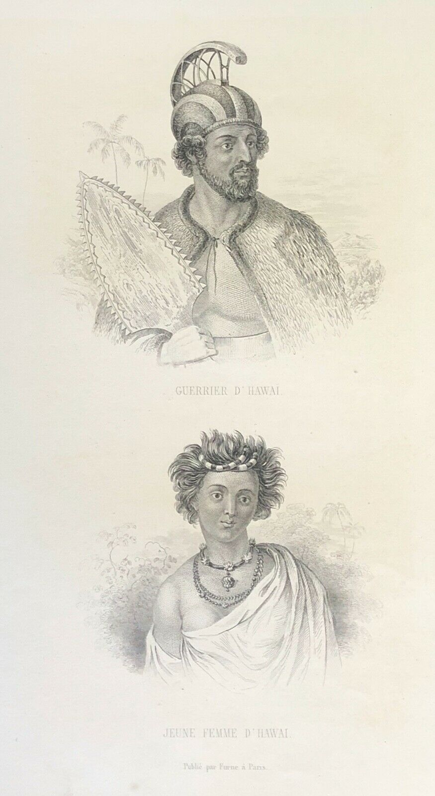 hawai_etats-unis_guerrier_et_jeune_femme_lithographie_1857_rouargue_xixe_usa