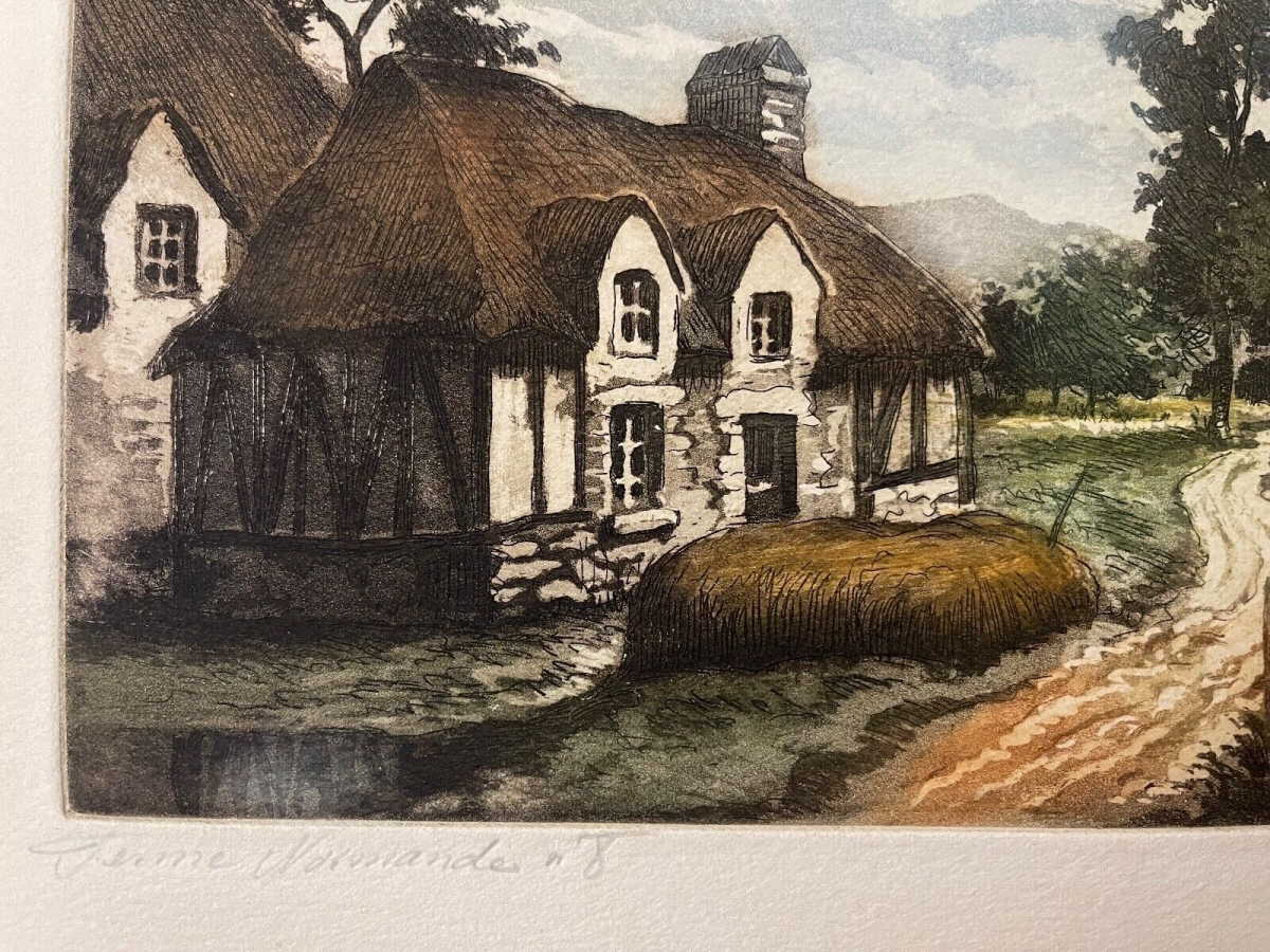 ferme_normandie_eau_forte_signee_vers_1930_france