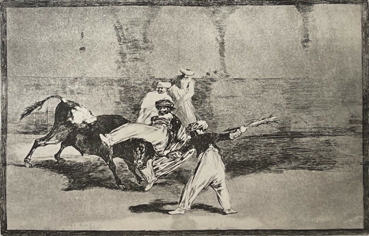 Francisco Goya 1746-1828 Espagne Tauromachie Taureau fac-similé C 1982