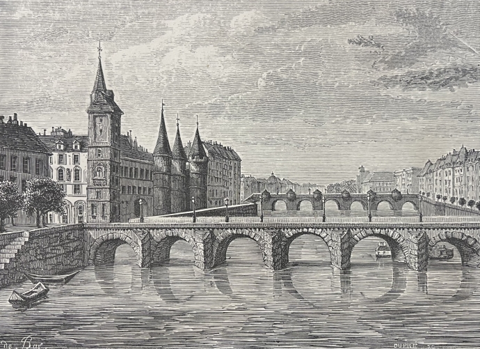 paris_pont_au_change_i??le_de_la_cité_gravure_1845_france