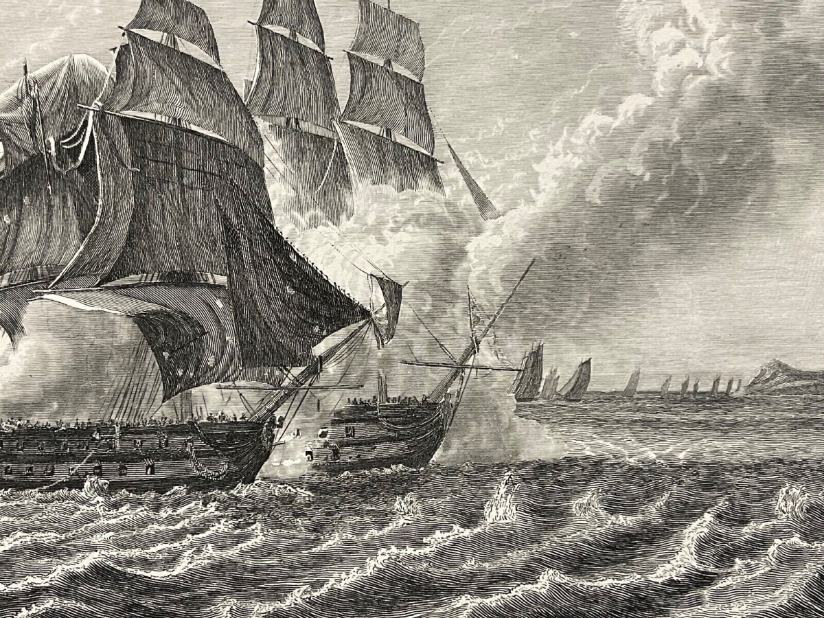 toulon_romulus_contre_3_vaisseaux_angleterre_1814_napoleon_bonaparte_1837_marine