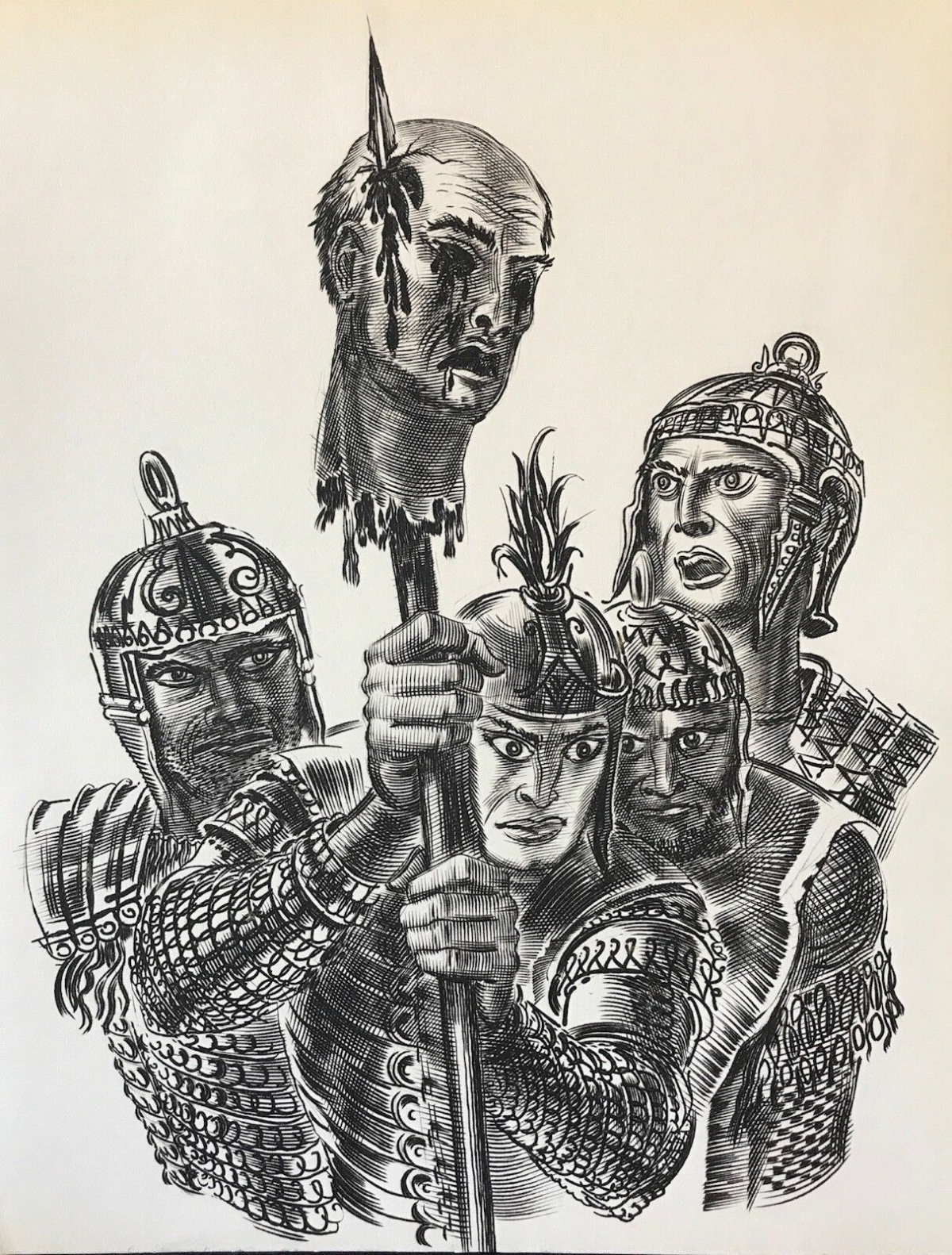 assassinat_de_galba_imperator_rome_par_albert_decaris_1901-1988_italia_italie