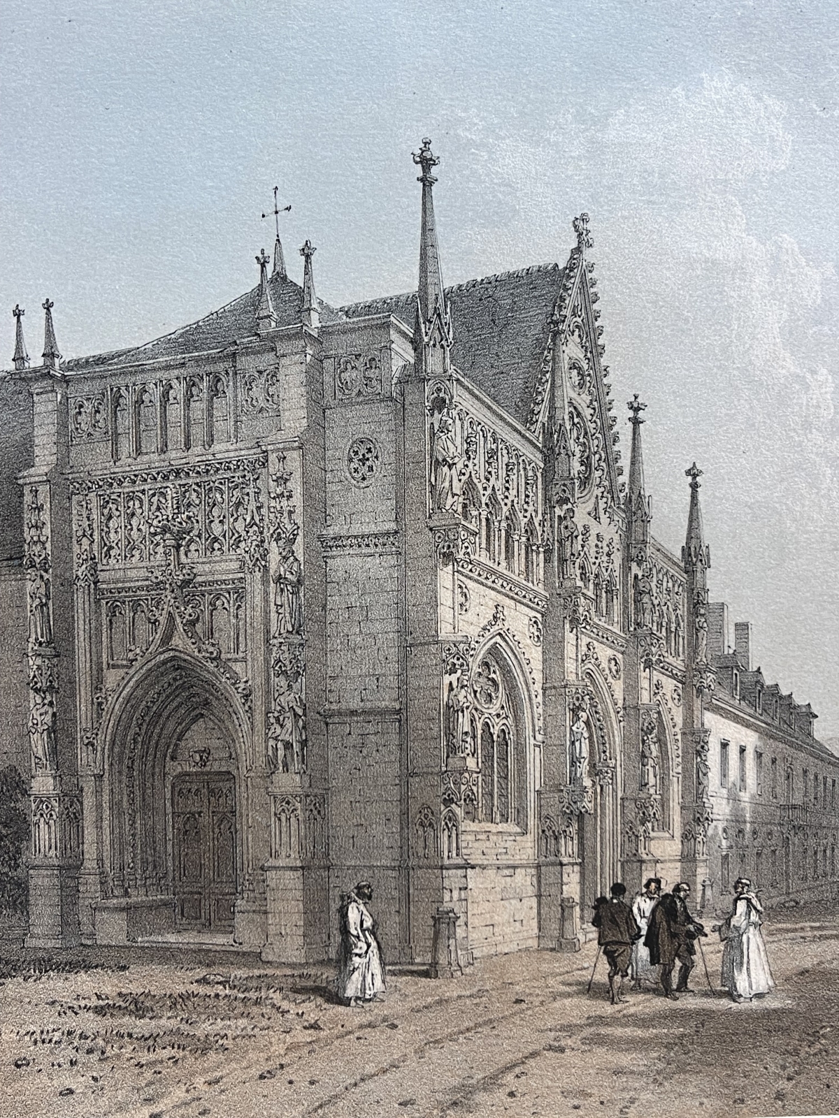 antique_engraving_hautecombe_abbey_church_france_alps_1864_benoist_savoie