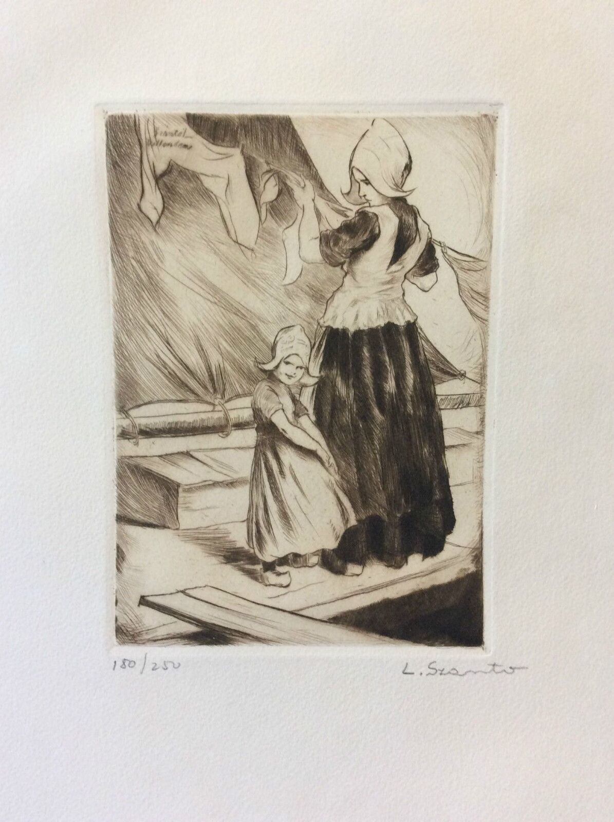 estampe_pointe_seche_lajos_szanto_1889-1965_port__pays_bas_hollande