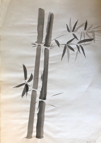 bambous_gouache_sur_papier_anonyme_vers_1981_bambou_45_cm_par_32_cm