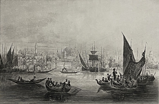 istanbul_turquie_le_bosphore_constantinople_gravure_de_1840_türkiye