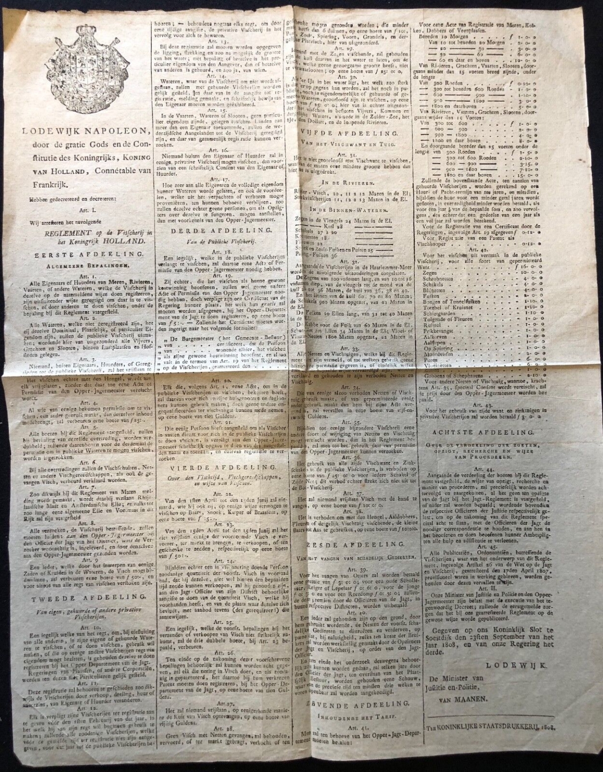 affiche_originale_hollande_lodewijk_napoleon_1808_van_maanen_bonaparte_empire