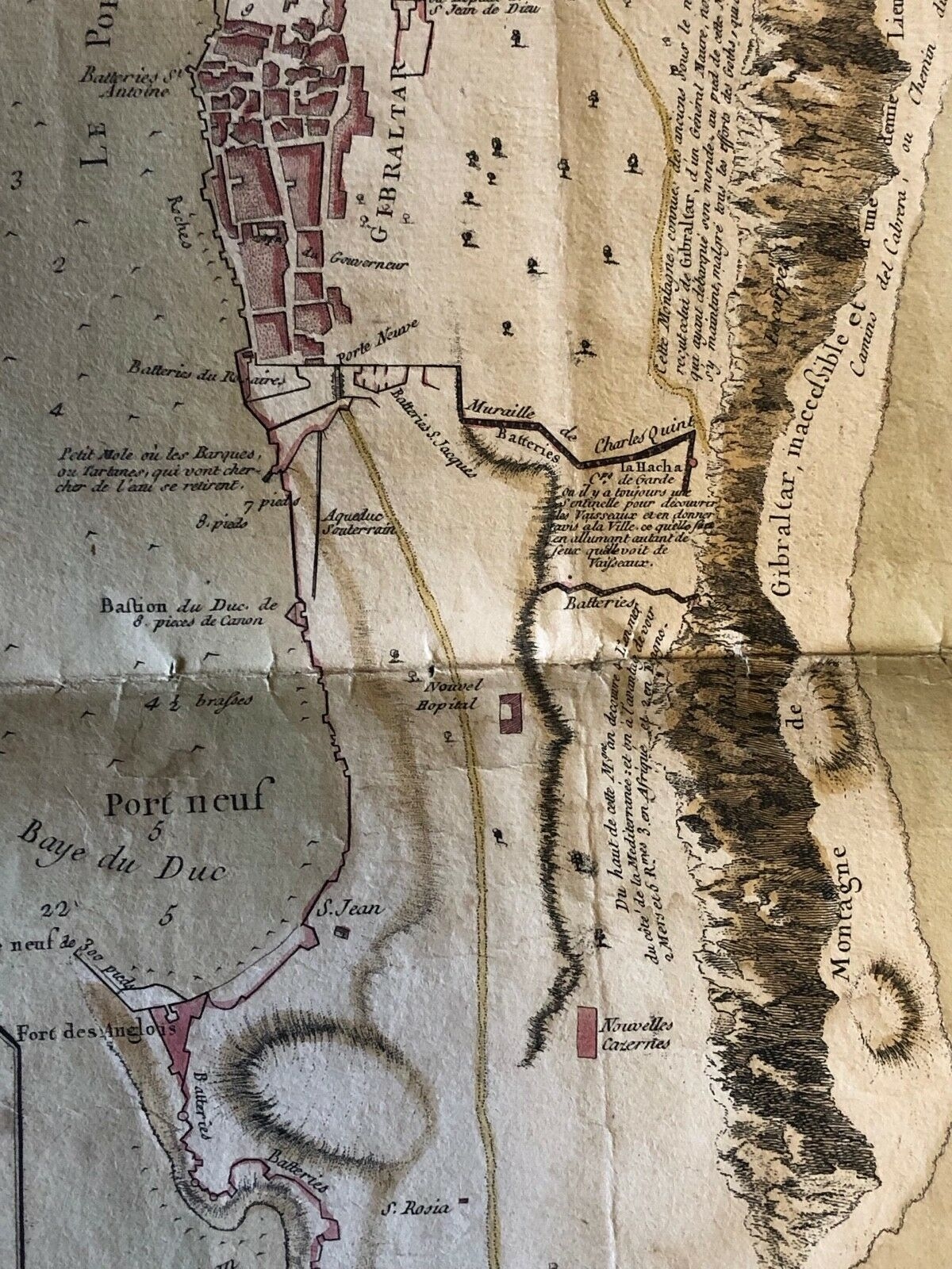 plan_topographique_de_gibraltar_1761_espagne_portugal_angleterre_france_hollande