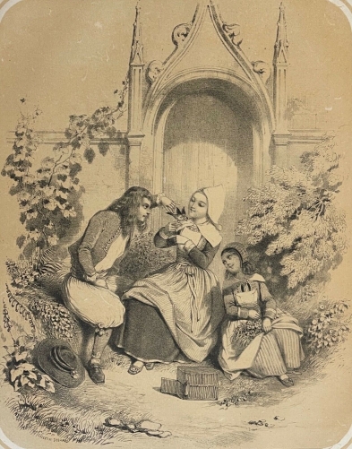 bretagne_la_courte_echelle_oiseau_lithographie_de_dehaye_vers_1840_france