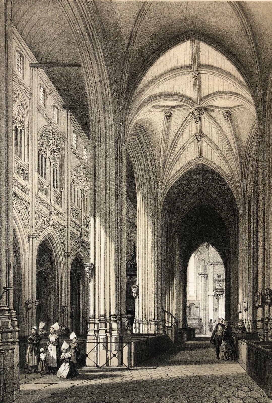 saint-ouen_de_pont-audemer_eure_lithographie_1852_architecture_gothique_normandie