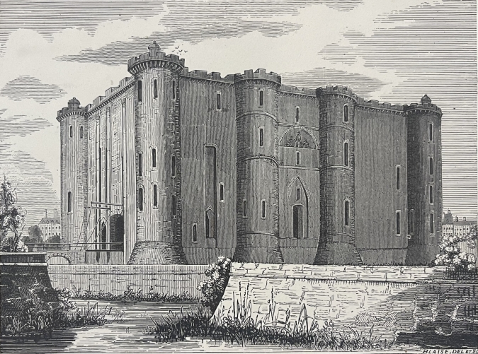 paris_la_prison_de_la_bastille_gravure_de_1845_par_blaise_et_delet_france