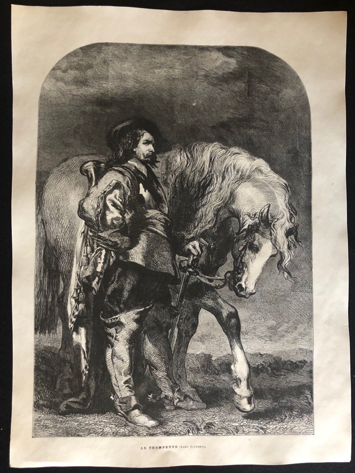 le_trompette_xylographie_xixe_par_john_gilbert_1817-1897_vers_1875_cheval