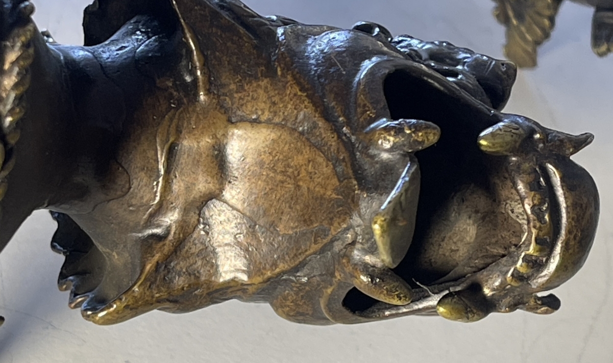 chine_pair_antique_chinese_bronze_mythical_guardian_beasts_male_female_19th