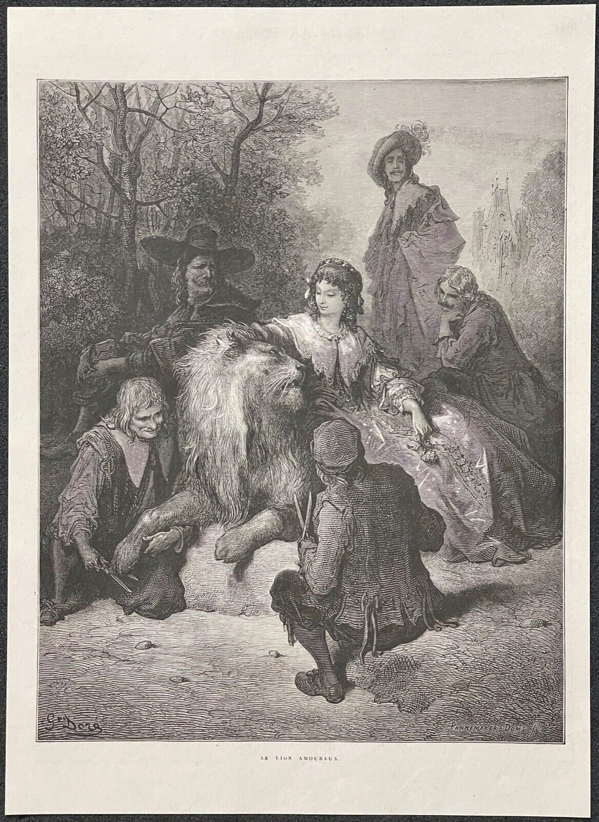 le_lion_amoureux_gustave_dore_xylographie_fable_de_la_fontaine_1868