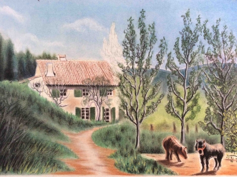 superbe_et_grand_pastel_mas_et_chevaux_cheval