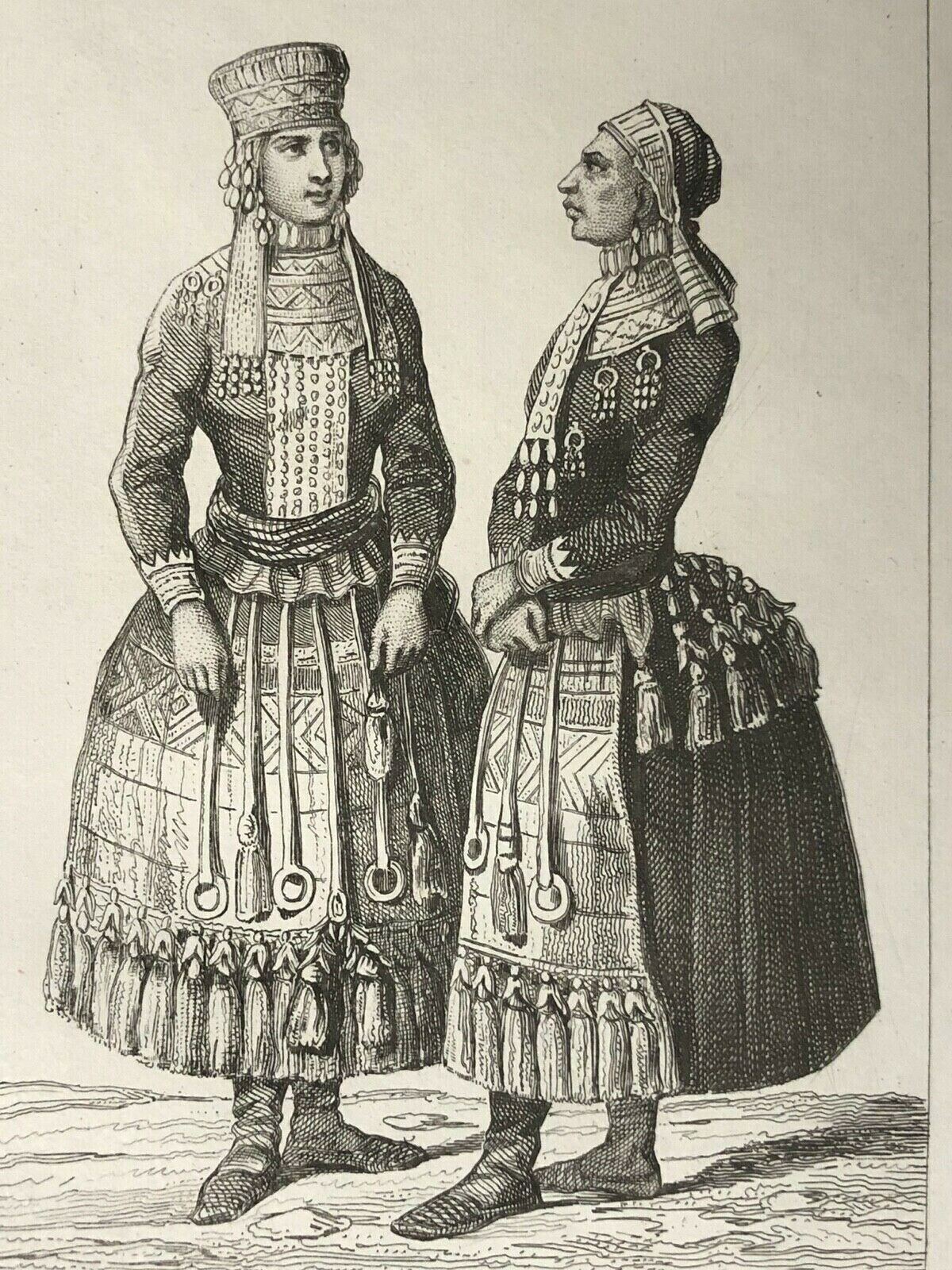 russie_costume_femme_mordve_gravure_1838_peuple_ouest_volga_coiffe_ceinture