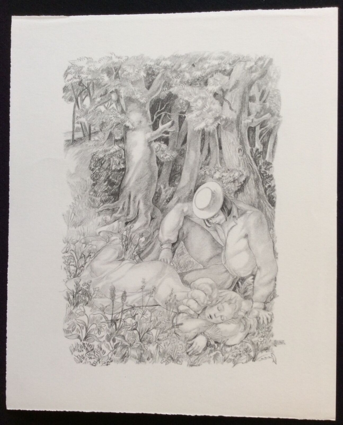 scene_galante_la_sieste_lithographie_de_1945_dessin_suzanne_ballivet