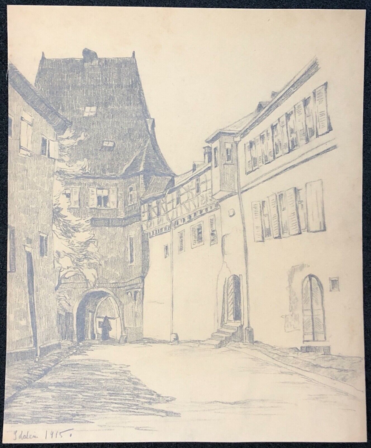 idstein_hesse_allemagne_rheingau-taunus_darmstadt_dessin_graphite_de_1915__