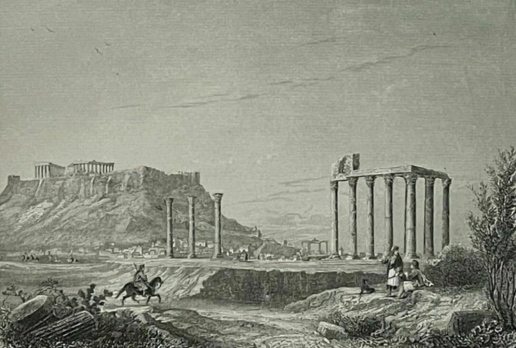 athenes_grece_lithographie_de_1835_france_xixe