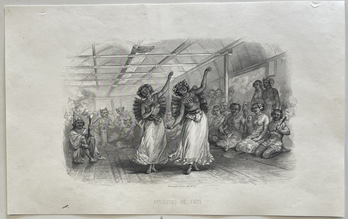 tahiti_tahitian_dancers_original_antique_engraving_1850_french_polynesia_france