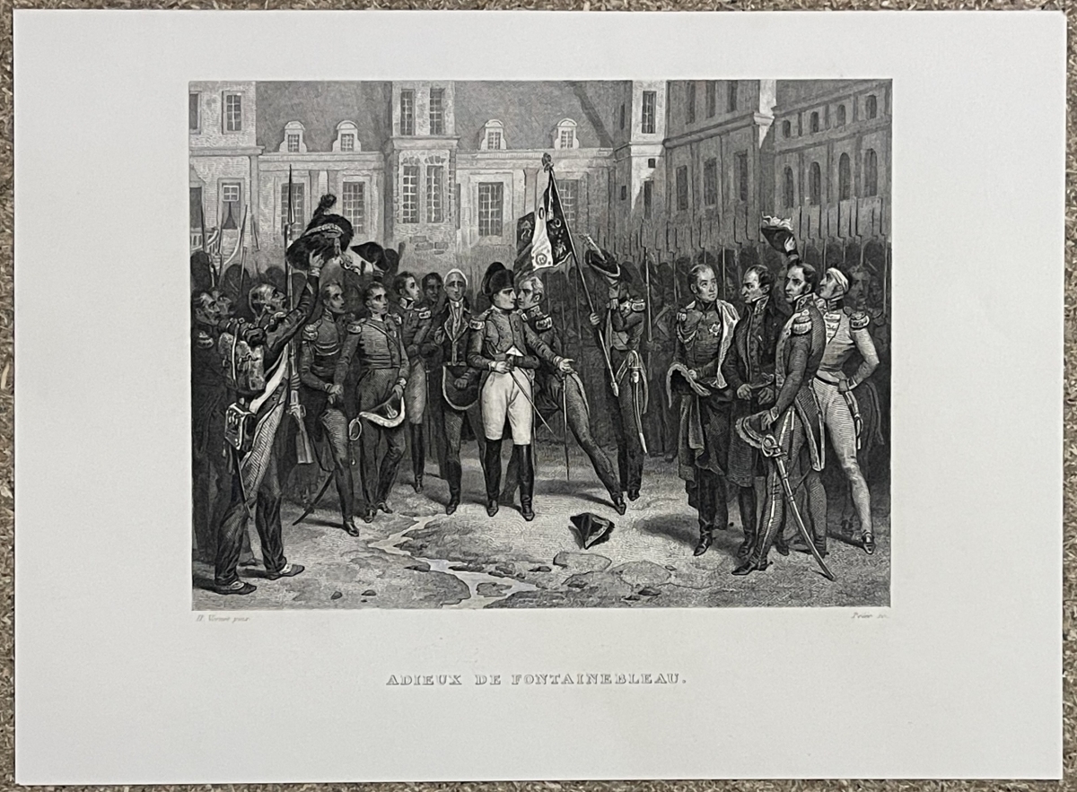 napoleon_bonaparte_adieux_a_fontainebleau_france_gravure_1836_empire_francais