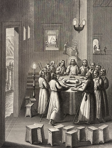 jesus_christ_mangeant_lagneau_pascal_avec_ses_disciples_gravure_de_rouargue_1858