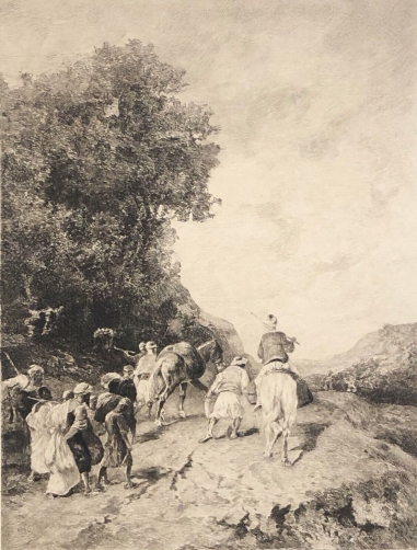 eugene_fromentin_la_caravane_graveur_leterrier_pointe_seche_1910_orientaliste