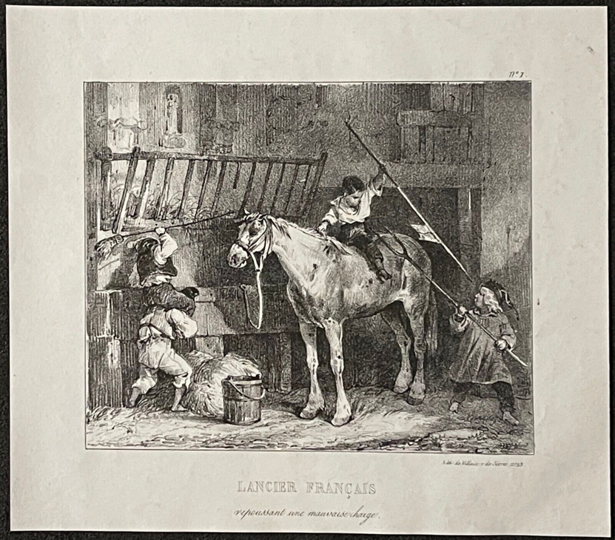charlet_lancier_francais_repoussant_une_mauvaise_charge_1828_cheval_cavalerie