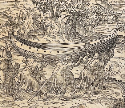 finlande_lapons_deplacement_un_bateau_par_andré_thevet_1504-1592_c_1575_laponie