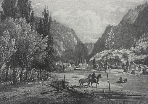 cluses_savoie_le_gue_de_l_arve_en_1866_tirage_c_1970