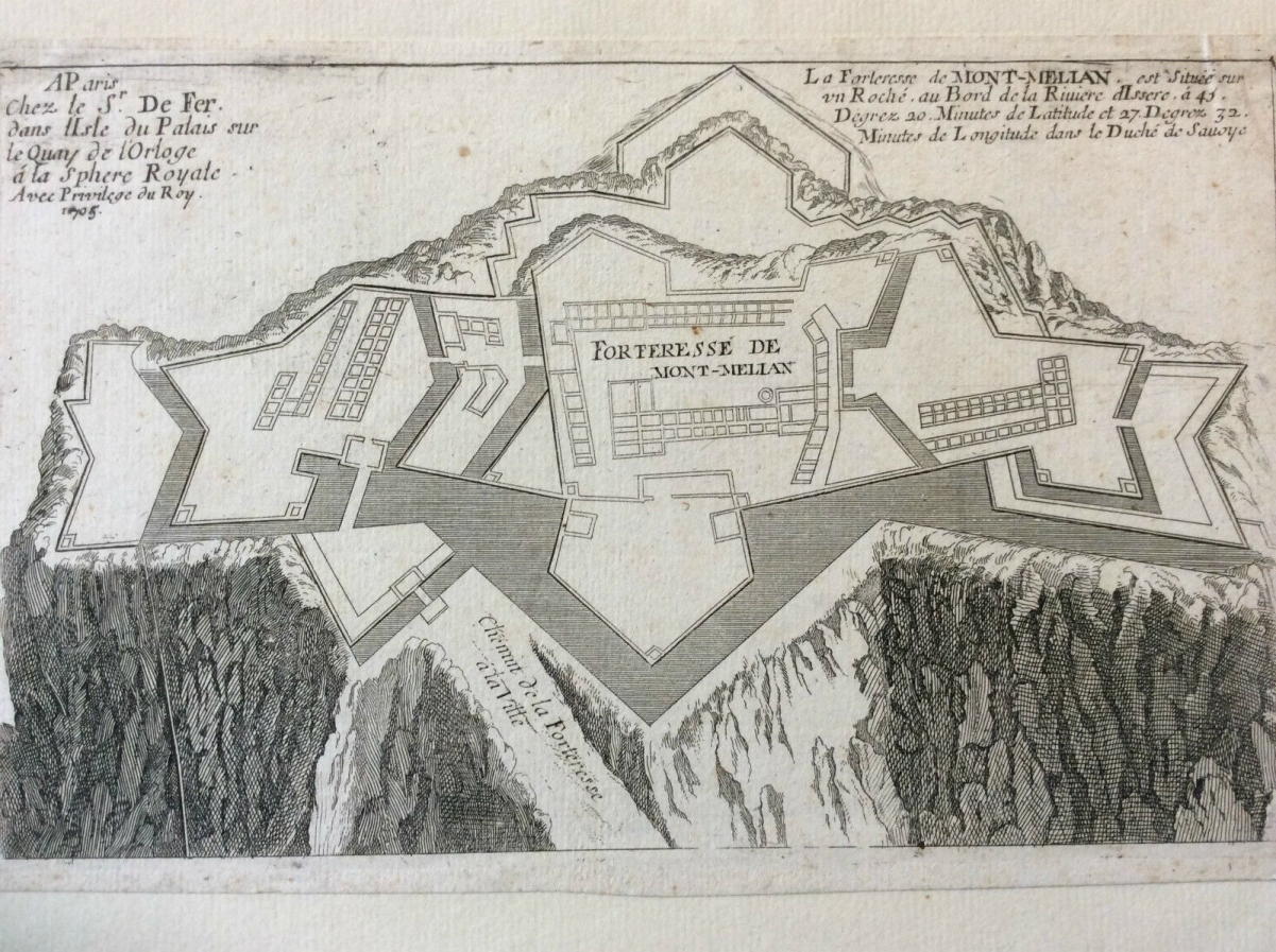 gravure_au_burin_forteresse_de_montmelian_estampe_nicolas_de_fer_1693_savoie_
