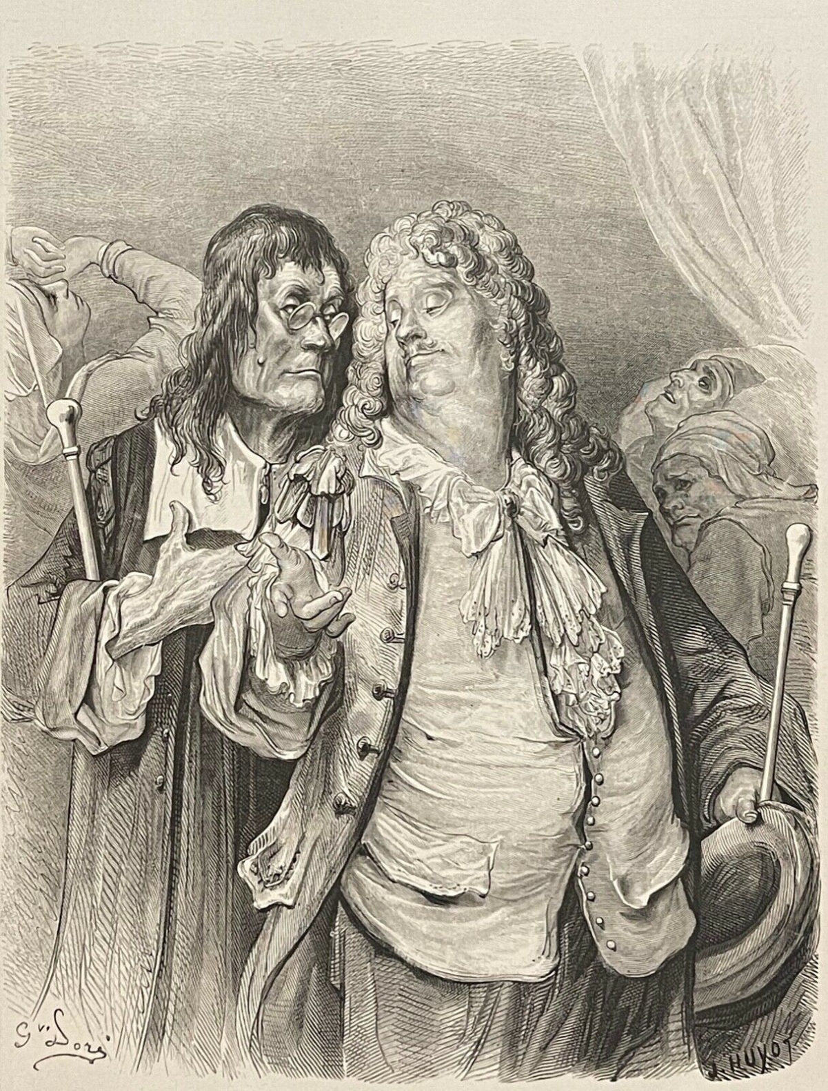 les_medecins_gustave_dore_xylographie_fable_la_fontaine_1868_medecin
