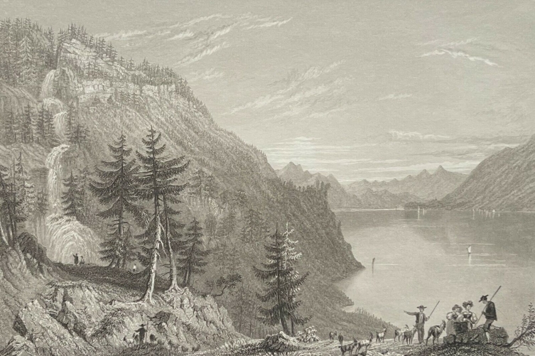 lac_brienz_briente_berne_lithographie_1836_dapres_barlett_buckle_suisse_alpes