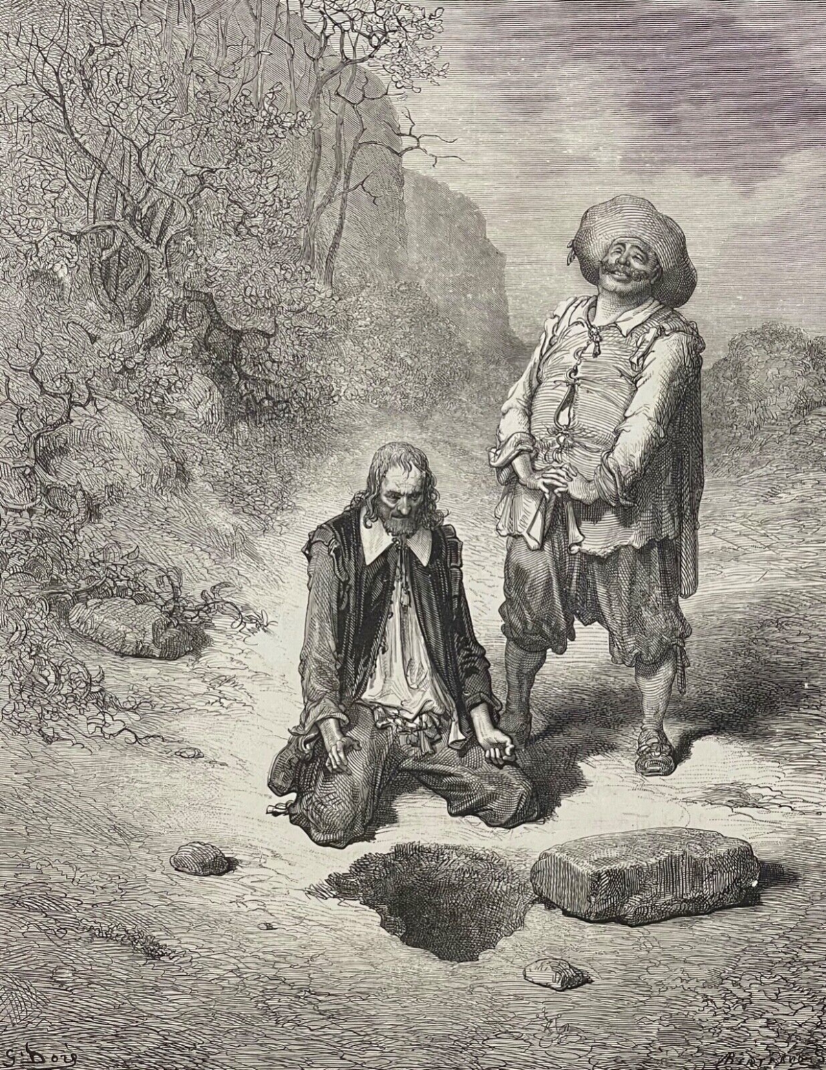 l_avare_qui_a_perdu_son_tresor_gustave_dore_xylographie_fable_la_fontaine_1868