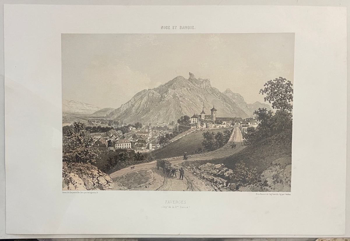 faverges_haute_savoie_1860_lithograph_felix_benoist_alps_antique_print
